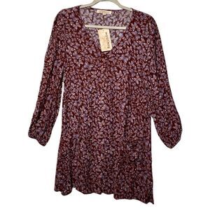Rewind Butterfly Print Babydoll Dress Purple Burgundy Prairie NWT Size M